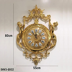 Đồng hồ treo tường họa tiết nàng tiên cá ôm lấy đồng hồ tinh tế mang phong cách tân cổ điển DHV3-G932.