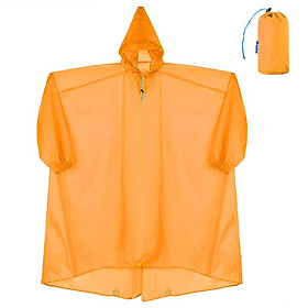 Áo mưa Nylon với Đường khâu kép và phủ silicone để chống nước hoàn hảo, mềm mại, có mũ trùm đầu-Màu quả cam