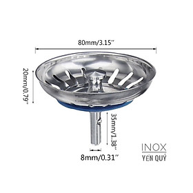 SUS304 NÚM CHẶN NƯỚC BỒN RỬA BÁT LOẠI DẦY XỊN