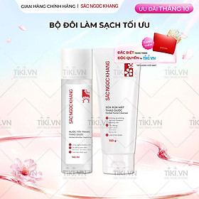 Bộ đôi làm sạch sâu cho da Sắc Ngọc Khang: Nước tẩy trang 145ml + Sữa rửa mặt 100g