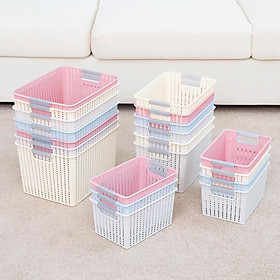 Mua Giỏ đựng quần áo Việt Nhật 3 size (3415) - Rổ nhựa giả đan mây đựng đồ đa năng các kích thước (GQA03)