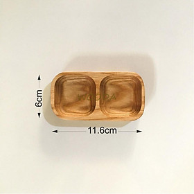 Bộ khay đựng nước chấm/nước sốt/gia vị nhiều kích thước bằng gỗ cao cấp