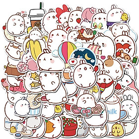 Sticker 50 miếng hình dán cute rabbit