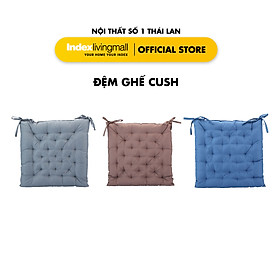 Mua Đệm vuông ngồi bệt  gối lót ghế có dây buộc CUSH nệm bọc vải polyester màu xám  kích thước 45x45x6cm (DxRxC) | Index Living Mall - Phân phối độc quyền tại Việt Nam