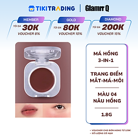 Má Hồng Kem Đa Năng 3-in-1 Trang Điểm Má Mắt Môi Mịn Lì Dễ Tán Bền Màu Glamrr Q Mellow Touch Lip Cheek Pot (1.8g) màu 04