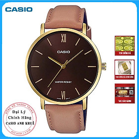 Đồng hồ nam dây da Casio Standard chính hãng MTP-VT01GL-5BUDF