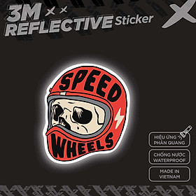 SPEED WHEELS SKULL HELMET 3M - Reflective Sticker Die-cut Hình dán phản quang STICKER FACTORY