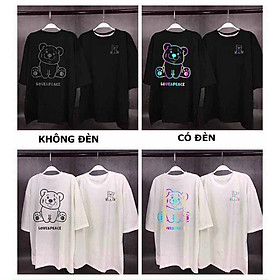Áo thun phản quang 7 màu in chú gấu cute LOVE PEACE sau áo,phong cách năng động đáng yêu,Áo Thun Tay Lỡ Phản Quang 7 Màu Love Myself