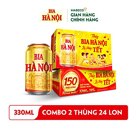 Combo 2 Thùng Bia Hà Nội phiên bản Tết 2026 - Thùng 24 lon 330ml