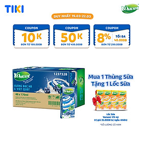 Thùng 48 Hộp Sữa Chua Lên Men Tự Nhiên Yomost Bạc Hà - Việt Quất (170ml/Hộp)