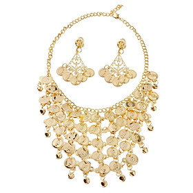 Womens Belly Dance Jewelry Set  Necklace Clip Earrings Dancewear Prop