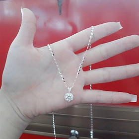 Dây chuyền bạc liền mặt đính đá cao cấp  YN JEWELRY