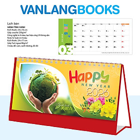 Lịch Bàn 2026 Vanlangbooks - Hành Tinh Xanh (VLLB15A) - Màu Đỏ