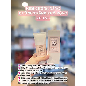 Kem chống nắng Kr. Lab lọ 50ml nâng tông kháng nước kiềm dầu chống nắng spf50+++