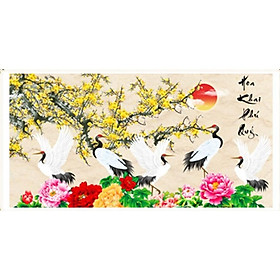 Tranh đính đá Hoa khai phú quý - LV096