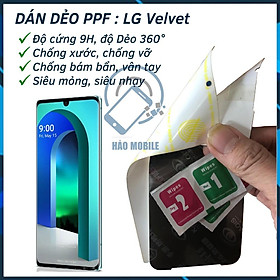 Dán Dẻo ppf mặt trước, mặt sau cho LG Velvet ( dán full màn, full lưng )