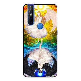 Ốp Lưng in cho Vivo V15 Mẫu Thư Pháp NHẪN Nền Vàng - Hàng Chính Hãng