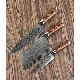 Mua BỘ 3 DAO BẾP NHẬT THÉP DAMASCUS ADT2