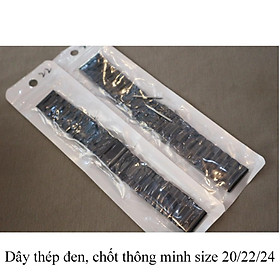 Dây đồng hồ thép không gỉ chốt thông minh size 20/22/24