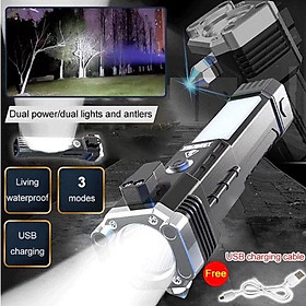 Mua ĐÈN PIN ĐA NĂNG SIÊU SÁNG KÈM BÚA 4 IN 1 Và Cáp Sạc USB.AH
