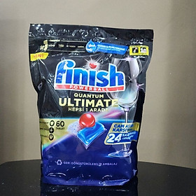Viên rửa bát Finish Quantum Ultimate 60 viên- Ba Lan( Viên cao cấp 14 chức năng)