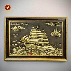 Mua Tranh Đồng Thuận Buồm Xuôi Gió Nền Cổ Điển Khung Decor