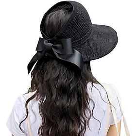 Mũ Cói, Nón Cói Mềm Hở Chóp Nơ Sau Siêu Xinh MC11