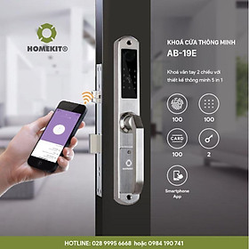 Khoá cửa vân tay điện tử thông minh 2 chiều HOMEKIT AB-19E cho cửa nhôm kính, xingfa kết nối app điện thoại Tuya Smart