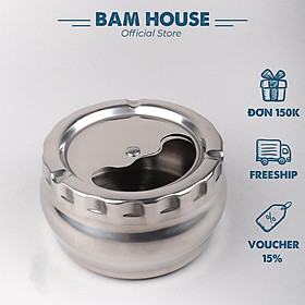 Mua Gạt tàn thuốc inox Bam House xoay tròn loại lớn cao cấp GT01 – Gia dụng bếp