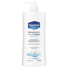 Vaseline Intensive Care Advanced Strength Fragrance Free Body Lotion 400ml