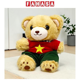 Móc Khóa Thú Bông Gấu Quốc Kỳ 15 cm - ZooZoo 1512026 - Màu Kem
