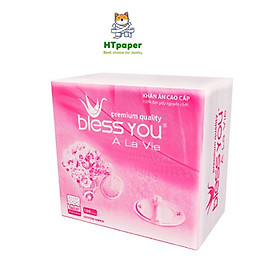 Gói 100 tờ khăn giấy vuông Bless You Cao Cấp 33x33cm