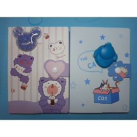 Combo 2 cuốn sổ tay cute có kèm con thú ngộ nghĩnh ngẫu nhiên (màu ngẫu nhiên)