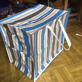 Mua Túi bạt kẻ size vừa 60x40x50 cm may từ bạt Tú Phương dày  chắc chắn  quai xách bền