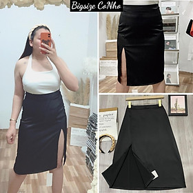 Chân váy A bigsize nữ xẻ tà dài, Chân váy dài form rộng có khoá sau CVD