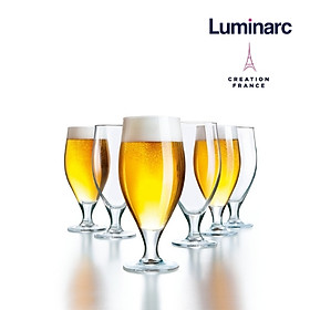 Bộ 6 Ly Bia Thuỷ Tinh Có Chân Luminarc Cervoise 500ml - LUCEJ9196