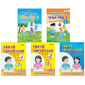 Sách - Combo 5 cuốn Tập tô tập viết chữ, số và học Toán, Hành trang vào lớp 1 - Lê Mai - ndbooks