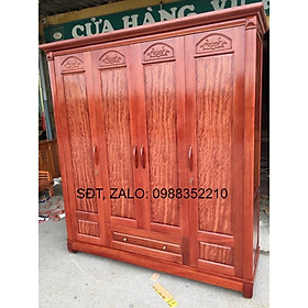 Tủ quần áo 4 cánh gỗ xoan đào