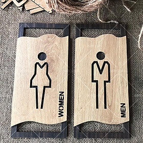 Bảng toilet gỗ decor vintage (Men – Women) thiết kế sang trọng cao cấp