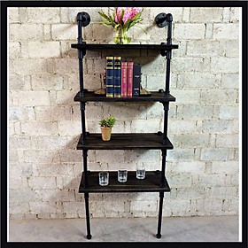 Mua Kệ ống nước trang trí  kệ ống nước treo tường giá gỗ 4 tầng trang trí (Tặng Kèm Tranh Decor)