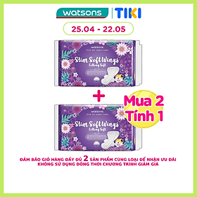 Băng Vệ Sinh Watsons Slim Soft Wing Cottony Soft 29cm Loại Mỏng Có Cánh Ngày Và Đêm 18 Miếng