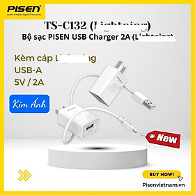 Mua Bộ sạc nhanh Pisen USB Charger 2A  kèm cáp sạc điện thoại L (TS-C132) Trắng  Hàng chính hãng