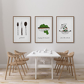 Bộ 3 tranh canvas nghệ thuật nhà bếp