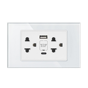Mua Ổ Cắm USB Âm Tường Homematic Hỗ Trợ Sạc Nhanh Mặt Kính Cao Cấp