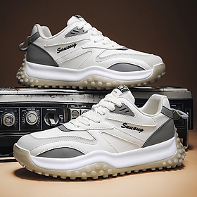 Giày Thể Thao Nam MENDO - Giày Sneaker Màu Trắng Viền Xám, Đế Êm, Form Dáng Hàn Quốc - G5306