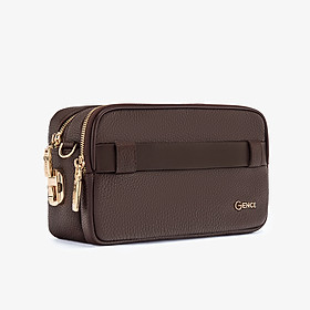 Clutch Cầm Tay Khóa Vân Tay Da Bò Mill RB09 Màu Nâu