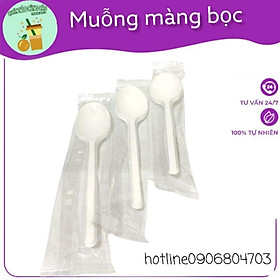 Mua 50 muỗng màng bọc  muỗng nhựa trăng cao cấp dùng một lần 15cm dùng quán ăn