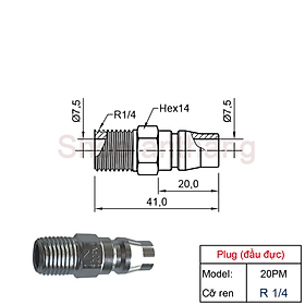 Đầu nối nhanh khí nén PM(phích cắm) - Nitto (Nhật Bản)