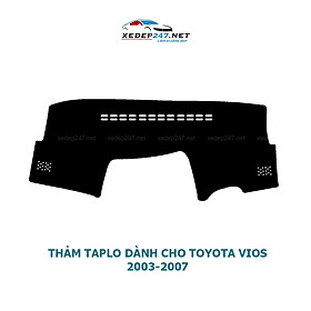 Thảm Taplo dành cho xe Toyota Vios 2003-2021 chất liệu nhung, da carbon, da vân gỗ
