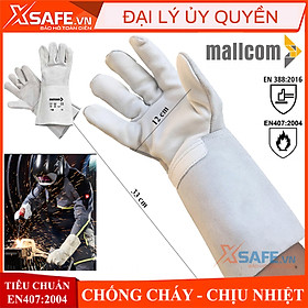 Bao tay hàn Mallcom F234 - Găng tay hàn chịu nhiệt hàn tig, da bò, mềm mại, độ khéo léo cao, không gây hầm bí